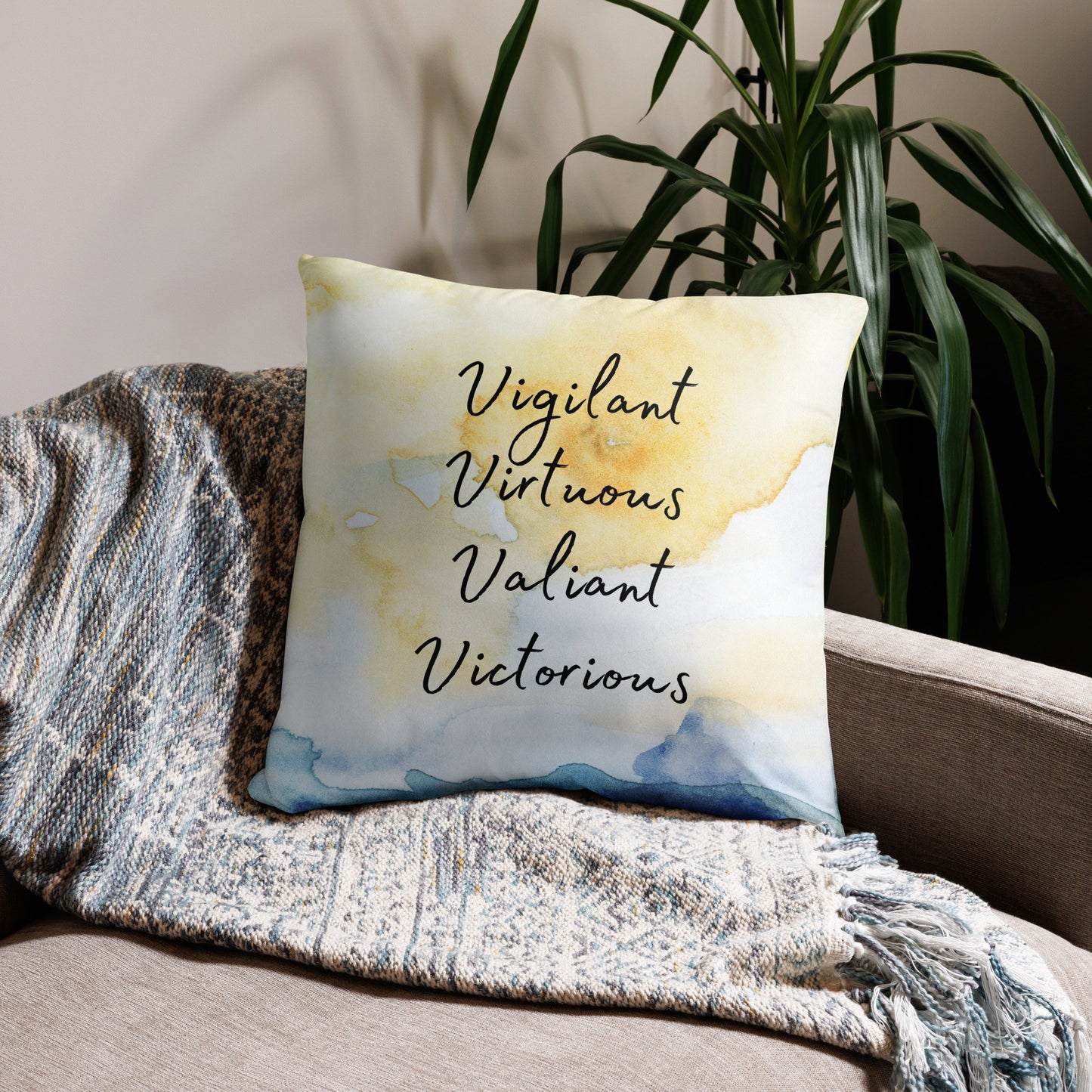 Victorious Throw Pillow - Empowering Home Décor