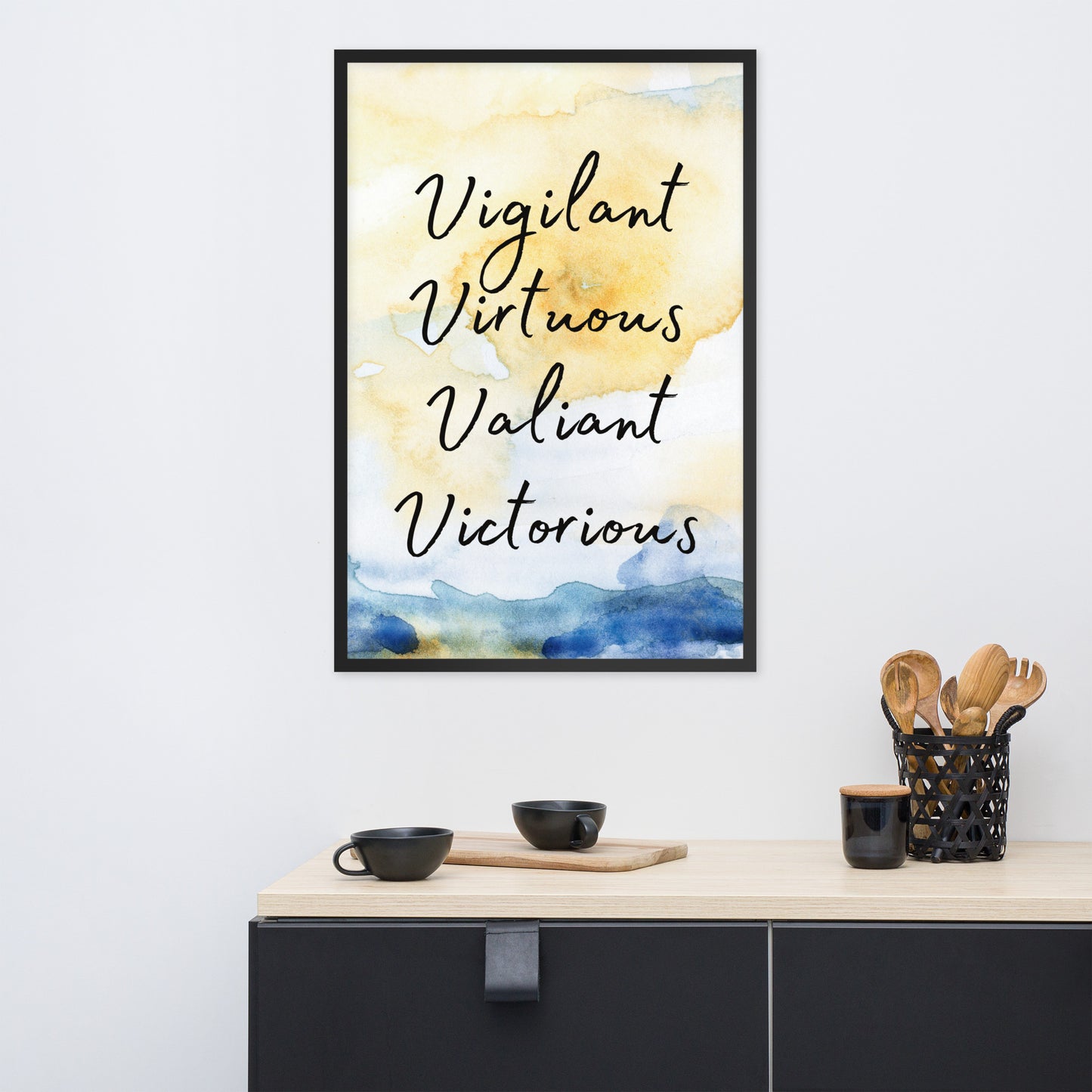 Elevate your space and spirit with the "Victorious" framed poster.