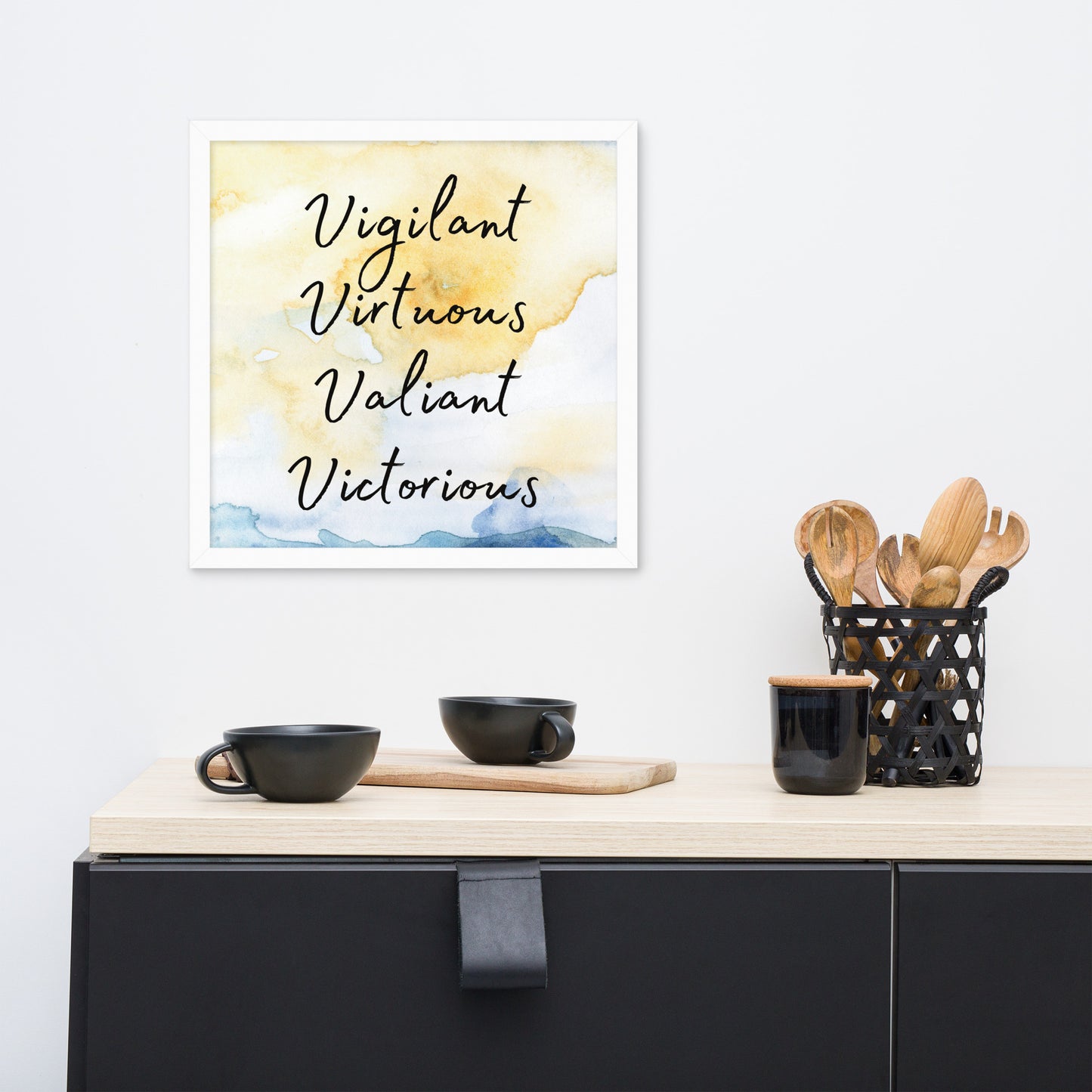 Elevate your space and spirit with the "Victorious" framed poster.