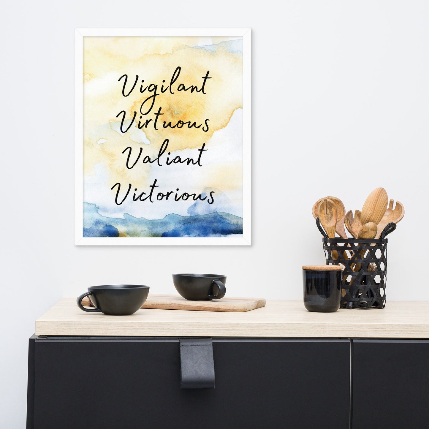 Elevate your space and spirit with the "Victorious" framed poster.