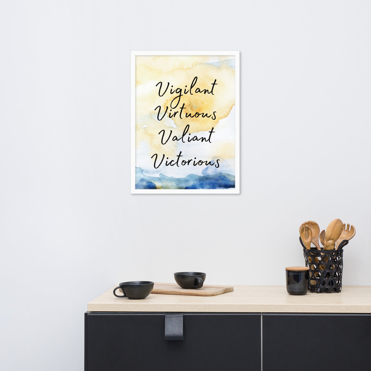 Elevate your space and spirit with the "Victorious" framed poster.