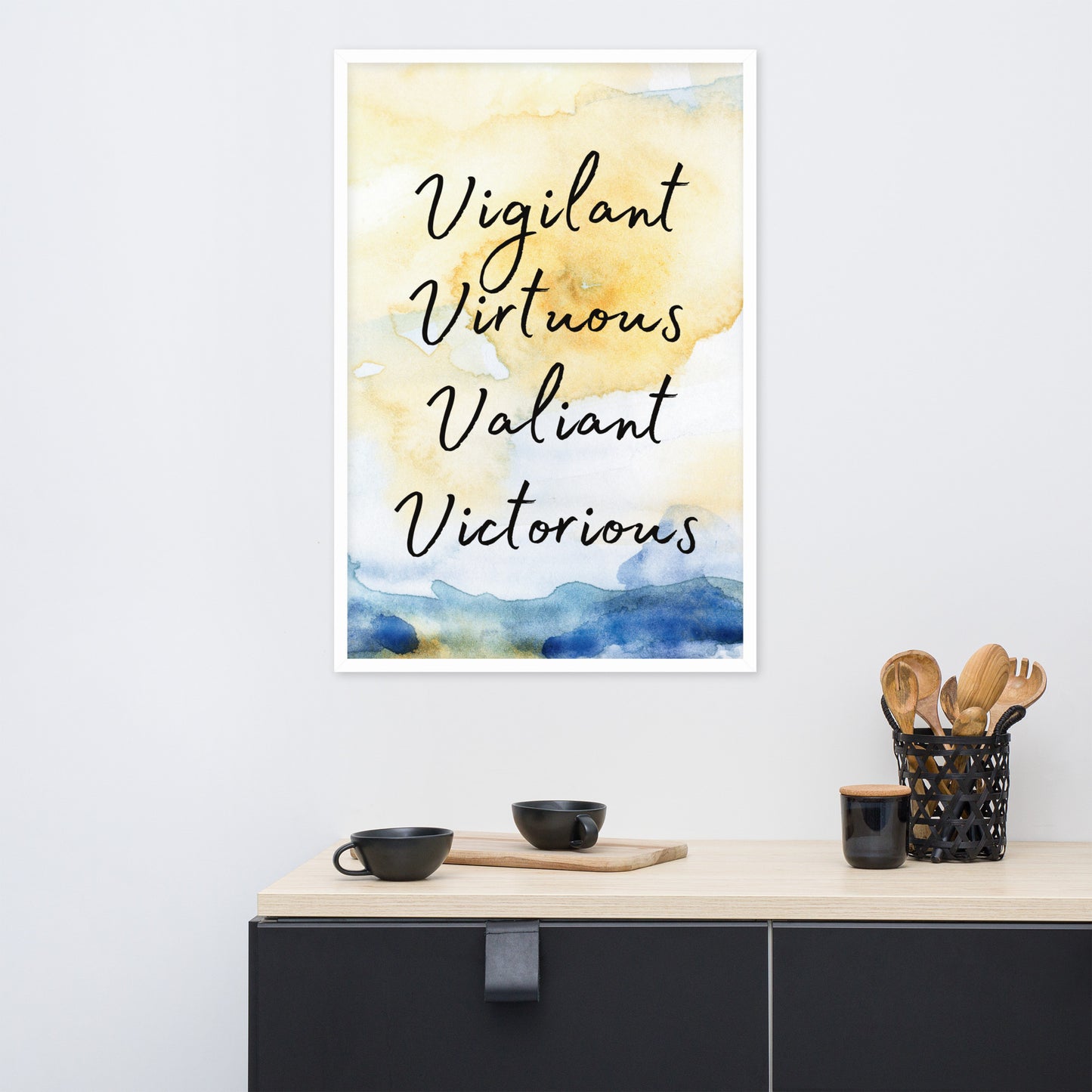 Elevate your space and spirit with the "Victorious" framed poster.